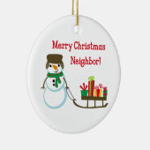 FROHE WEIHNACHT-NACHBAR KERAMIKORNAMENT (Rechts)