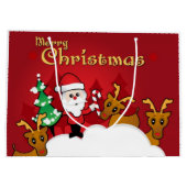 Frohe Weihnacht-niedlicher Weihnachtsmann-Cartoon Große Geschenktüte (Rückseite)