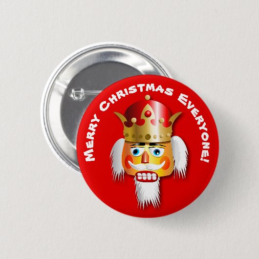 Frohe Weihnacht-Nussknacker-König Cartoon Button (Vorne & Hinten)