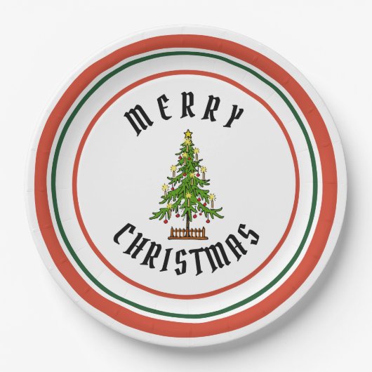 FROHE WEIHNACHT-PAPPTELLER PAPPTELLER (Vorderseite)