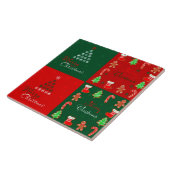 Frohe Weihnacht-Patchwork im Winter-Grün und dem Fliese (Seite)