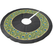 Frohe Weihnacht-Pfau-Tier-Drucke Polyester Weihnachtsbaumdecke (Schrägansicht)