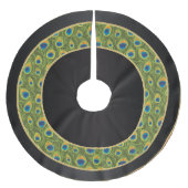 Frohe Weihnacht-Pfau-Tier-Drucke Polyester Weihnachtsbaumdecke (Vorderseite)