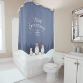 Frohe Weihnacht-Pinguin-Duschvorhang Duschvorhang (Beispiel)