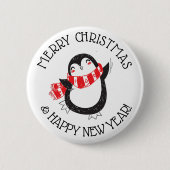 FROHE WEIHNACHT-PINGUIN-KNOPF BUTTON (Vorderseite)