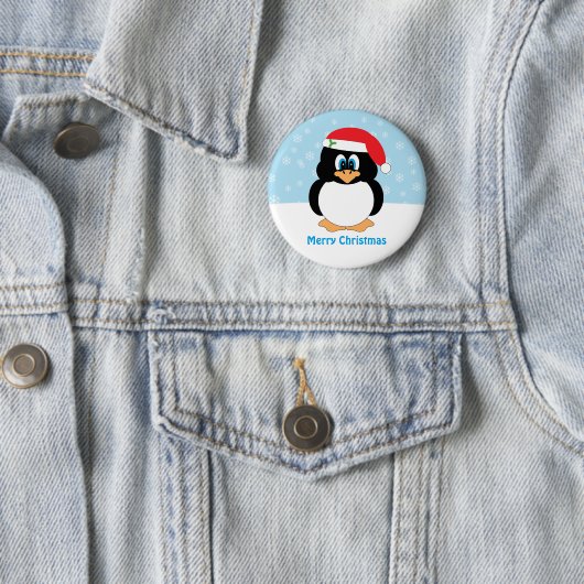 Frohe Weihnacht-Pinguin-Knopf Button (Beispiel)