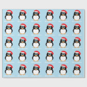 Frohe Weihnacht-Pinguin-Packpapier Geschenkpapier (Flach)