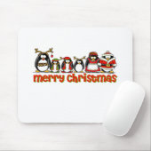 Frohe Weihnacht-Pinguine Mousepad (Mit Mouse)