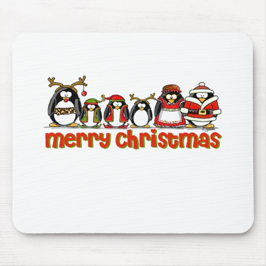 Frohe Weihnacht-Pinguine Mousepad (Vorne)