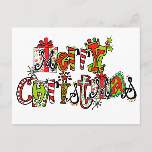 Frohe Weihnacht-Postkarte Feiertagspostkarte (Vorderseite)