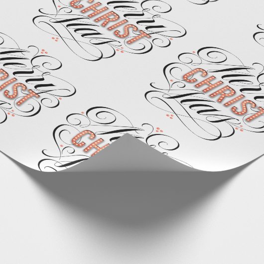 Frohe Weihnacht-religiöse rote Licht-Kalligraphie Geschenkpapier (Ecke)