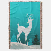 Frohe Weihnacht-Ren Vintages | aquamarin Decke (Vorderseite Vertikal)