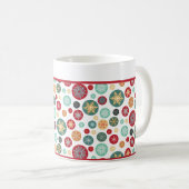 Frohe Weihnacht-Retro Schneeflocke-Tupfen Kaffeetasse (VorderseiteRechts)