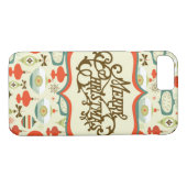 Frohe Weihnacht-Retro Verzierungs-Entwurf Case-Mate iPhone Hülle (Rückseite (Horizontal))