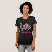 Frohe Weihnacht-Rosa Brustkrebs SchleifeWreath T-Shirt (Vorne ganz)