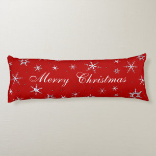 Frohe Weihnacht-Rot-Schneeflocken Seitenschläferkissen