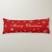 Frohe Weihnacht-Rot-Schneeflocken Seitenschläferkissen (Vorderseite)