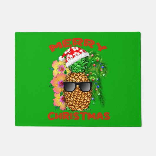 Frohe Weihnacht-Sankt-Ananas Fußmatte (Vorderseite)