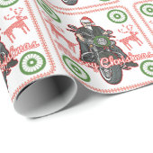 Frohe Weihnacht-Sankt-Radfahrer-Motorrad-Feiertag Geschenkpapier (Rolleneckpunkt)