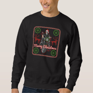 Frohe Weihnacht-Sankt-Radfahrer-Motorrad-Feiertag Sweatshirt