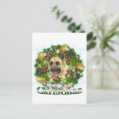 Frohe Weihnacht-Schäferhund Feiertagspostkarte (Stehend Vorderseite)