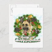 Frohe Weihnacht-Schäferhund Feiertagspostkarte (Vorne/Hinten)