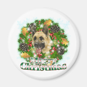 Frohe Weihnacht-Schäferhund Magnet