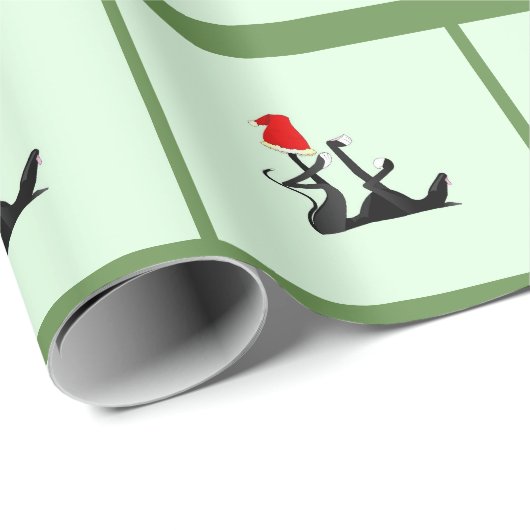 Frohe Weihnacht-Schlafenwindhund Geschenkpapier (Rolleneckpunkt)