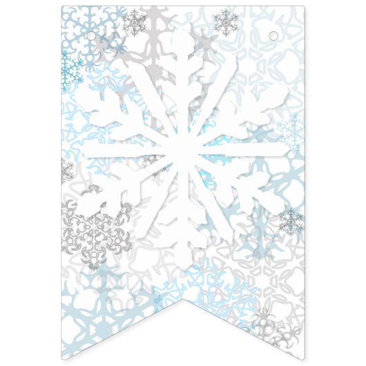 Frohe Weihnacht-Schneeflocken - Flaggen-Flaggen Wimpelkette (Erste Fahne)