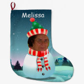 Frohe Weihnacht-Schneemann Großer Weihnachtsstrumpf (Vorderseite)