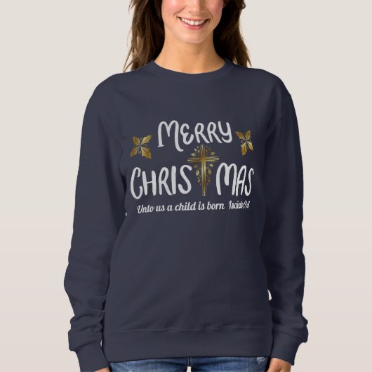 Frohe Weihnacht-Schrift Sweatshirt (Vorderseite)