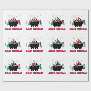 Frohe Weihnacht-schwarze Bären Geschenkpapier