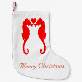 Frohe Weihnacht-Seepferd u. Herz Kleiner Weihnachtsstrumpf (Vorderseite)