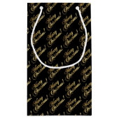 Frohe Weihnacht-Skript-Imitat-Goldfolie elegant Kleine Geschenktüte (Rückseite)