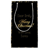Frohe Weihnacht-Skript-Imitat-Goldfolie elegant Kleine Geschenktüte (Vorderseite)