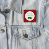 Frohe Weihnacht-Stechpalmen-Knopf Button (Beispiel)