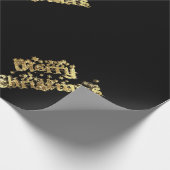 Frohe Weihnacht-sternenklare schwarze Geschenkpapier (Ecke)