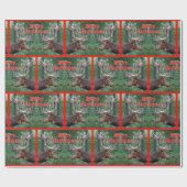 Frohe Weihnacht-Stier-Elche im Samt Geschenkpapier (Flach)