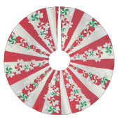 Frohe Weihnacht-Süßigkeits-Minzen Polyester Weihnachtsbaumdecke (Vorderseite)