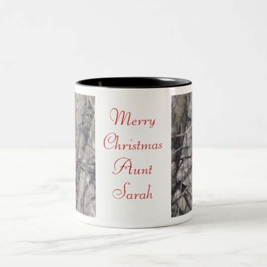 Frohe Weihnacht-Tante Coffee Mug durch Janz Zweifarbige Tasse (Mittel)