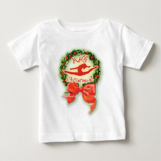 Frohe Weihnacht-Tanz-Tänzer Gymnasitcs Baby T-shirt (Vorderseite)