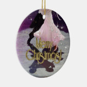 Frohe Weihnacht-Tänzer Keramik Ornament (Rechts)