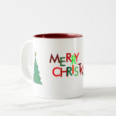 Frohe Weihnacht-Tasse Zweifarbige Tasse (Vorderseite Links)