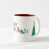 Frohe Weihnacht-Tasse Zweifarbige Tasse (VorderseiteRechts)