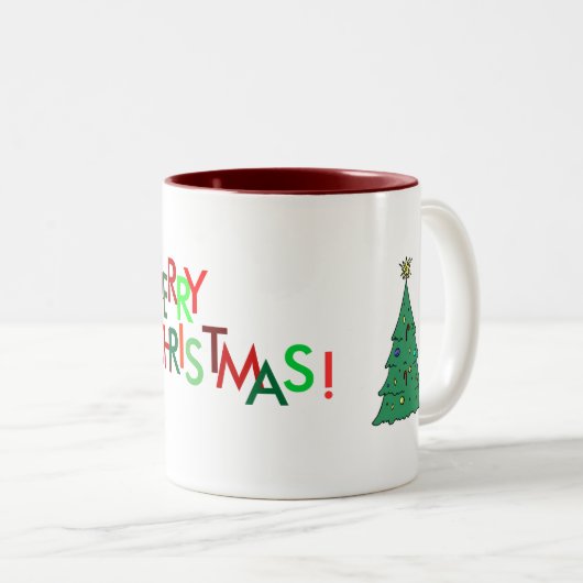 Frohe Weihnacht-Tasse Zweifarbige Tasse (VorderseiteRechts)