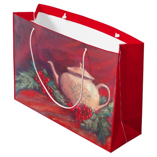 Frohe Weihnacht-Tee Große Geschenktüte (Rückseite Schrägansicht)