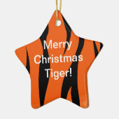 Frohe Weihnacht-Tiger-Verzierung Keramikornament (Links)