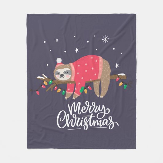 Frohe Weihnacht-Trägheit Fleecedecke (Vorderseite)