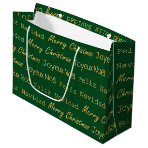 Frohe Weihnacht-Typografie-Weihnachten Navidad Große Geschenktüte