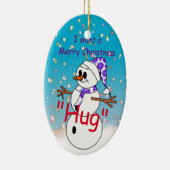Frohe Weihnacht-Umarmung Keramikornament (Rechts)